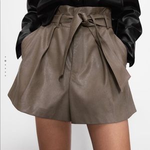 ZARA faux leather shorts